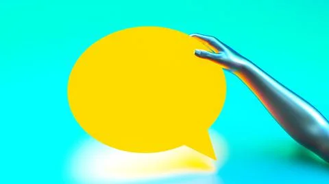 Arm and speech bubble Stock Illustration