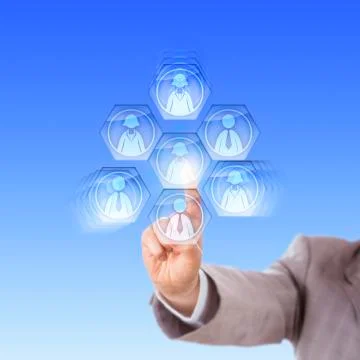 Arm Assembling A Work Team In Cyberspace Stock Photos