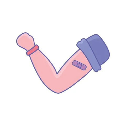 Arm with band aid Stock Illustration