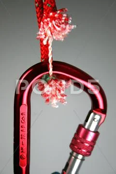 Arm banrupt budget burden bust carabiner company Stock Photos