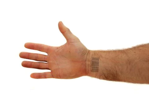 Arm with bar code Stock-Fotos