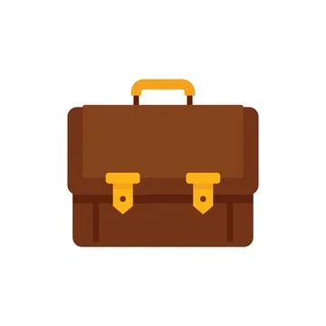 Arm briefcase icon flat vector. Work bag Stock Illustration