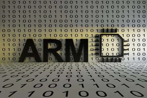 ARM concept text sunlight 3D illustration Stock Illustration