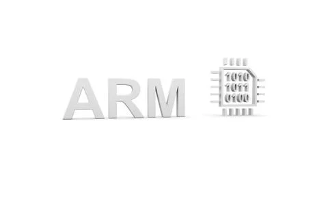 ARM concept white background 3d render illustration Stock Illustration