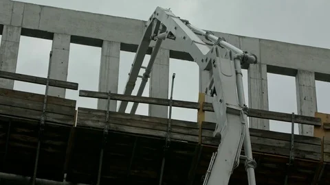 Arm of a concrete pump, close up Stock Footage 82446766