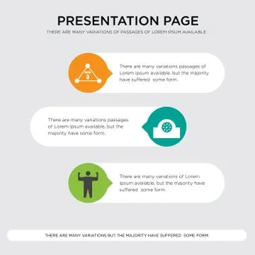 Arm flex, parking meter, omega 3 presentation design template in orange, gree Stock-Illustration