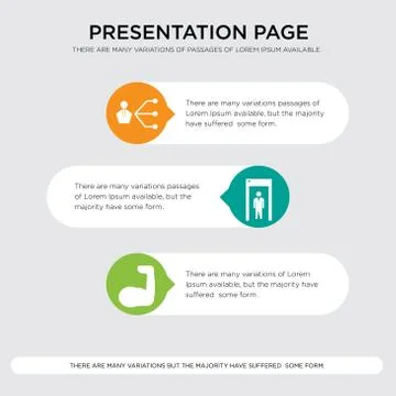 Arm flex, quarantine, third party presentation design template in orange, gre Stock Illustration