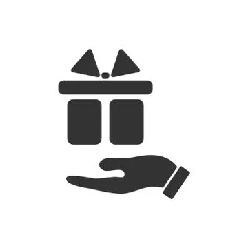 Arm of gift icon flat Stock Illustration