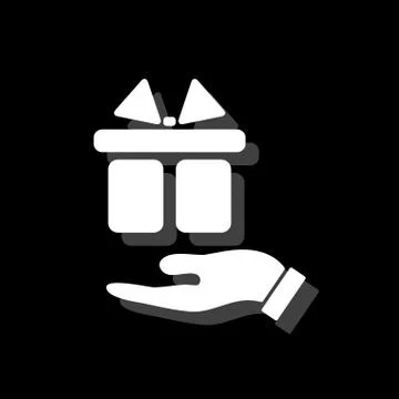 Arm of gift icon flat Stock Illustration