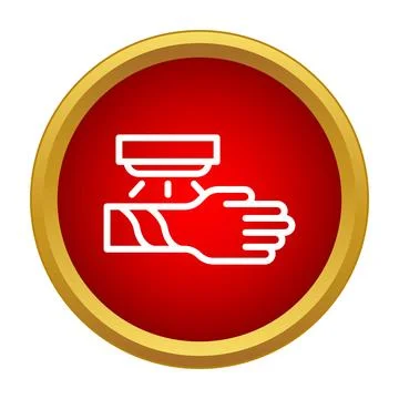 Arm laser depilation with red circle background Stock Illustration