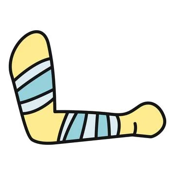 Arm with light blue cast icon for healthcare Stock Illustration