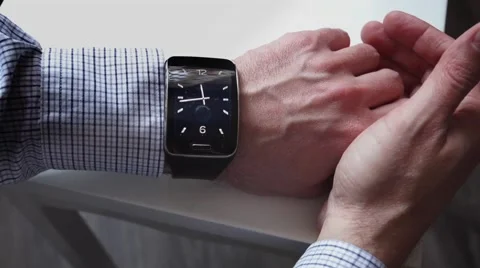 Arm of a man with a smart watch. Stock-Footage 59804378