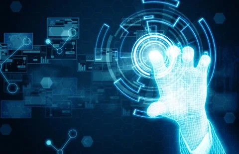 Arm model press interface technology Foto stock