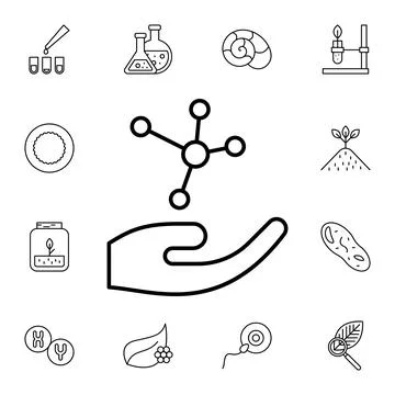 Arm, molecule flat vector icon in biology pack Stock Illustration