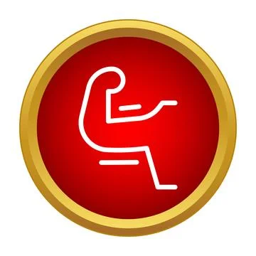 Arm muscle flexing icon on red button Stock Illustration