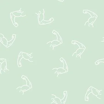Arm muscle line seamless pattern Stock Illustration