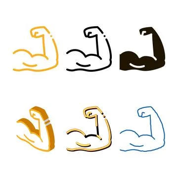 Arm muscles icon vector outline designs Stock-Illustration