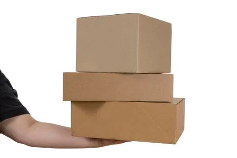 Arm with parcels Stock Photos