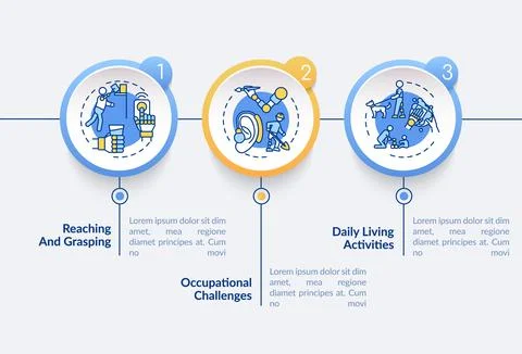 Arm prostheses tasks vector infographic template 스톡 일러스트