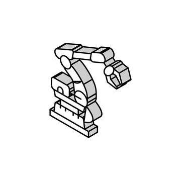 Arm robot industry isometric icon vector illustration Stock Illustration