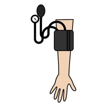 Arm with a sphygmomanometer Stock Illustration