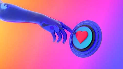 Arm touch heart Stock Illustration