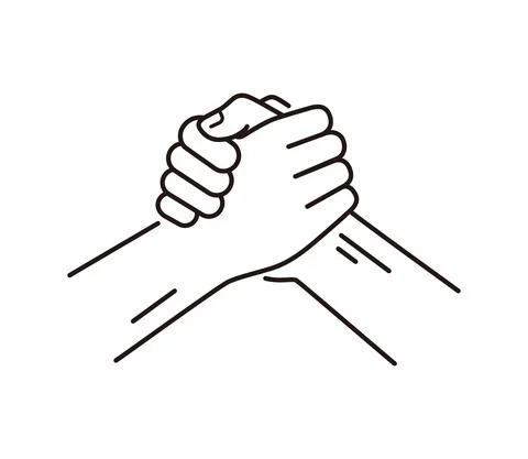Arm wrestle hands challenge, vector illustration Stock Illustration