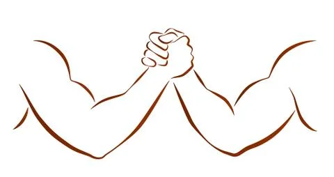 Arm Wrestling Stock Illustration