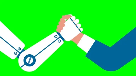 Arm wrestling with a robot. Artificial Intelligence vs Human Arm Wrestling Stock Footage 283973284