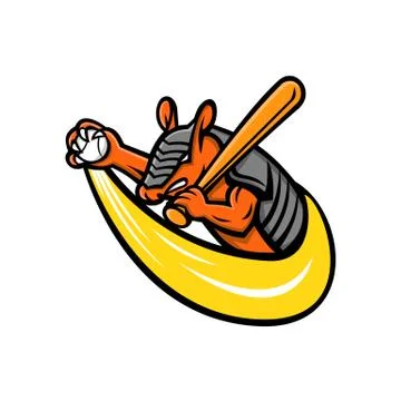 Armadillo Baseball Mascot Stock Illustration