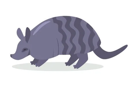 Armadillo Cartoon Icon in Flat Design Stock Illustration