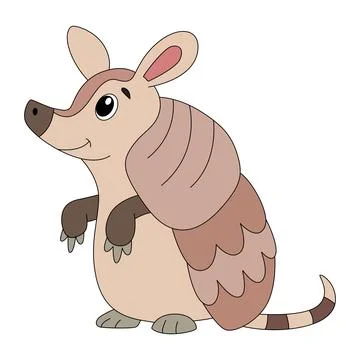 Armadillo isolated on a white background Stock Illustration