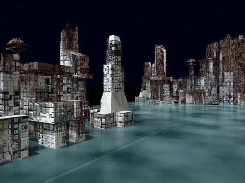 Armageddon in New York 3d rendering Illustrazione stock