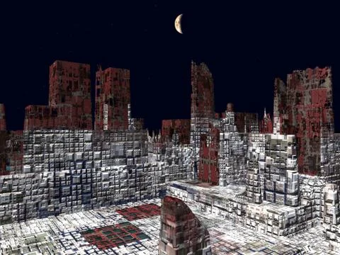 Armageddon in New York 3d rendering Stock Illustration