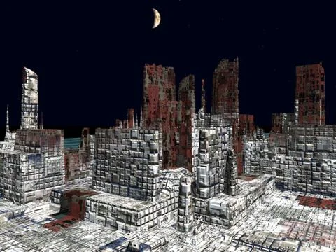 Armageddon in New York 3d rendering Stock Illustration