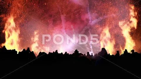 Armageddon - People Watching the End of The World Stock Photos
