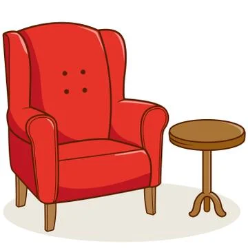Armchair and side table. Vector Illustration Stock Illustration