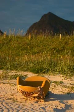 Armchair on the beach Stock Photos