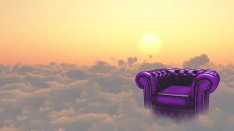 Armchair on a clouds Stock Illustration