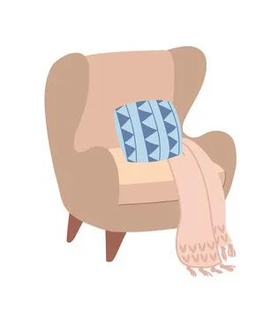 Armchair with cushion Stock Illustration