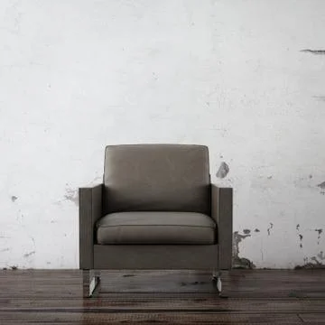 Armchair in empty room 库存插图
