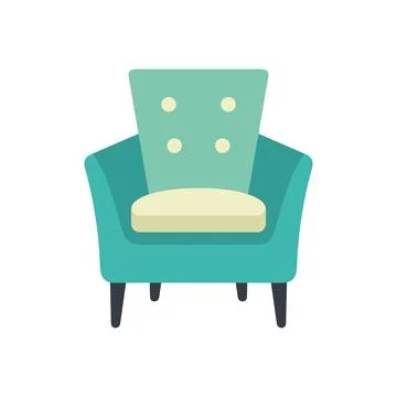 Armchair flat style vector illustration. Furniture pastel coloured drawing. Illustrazione stock