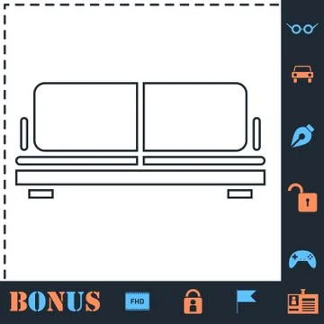 Armchair icon flat Stock Illustration