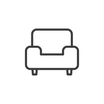 Armchair icon on white background Stock Illustration
