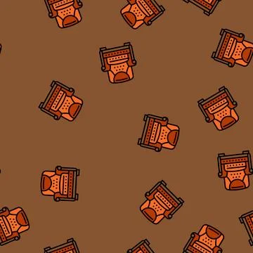 Armchair leather vector seamless pattern Stock Illustration