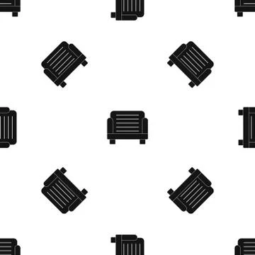 Armchair pattern seamless black Stock Illustration