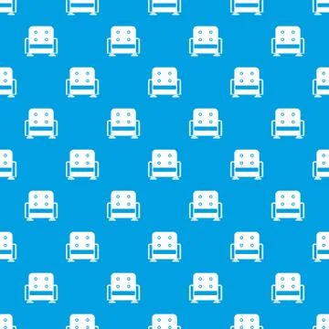Armchair pattern seamless blue Stock Illustration