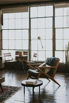 Armchair in a rustic home Stock Photos