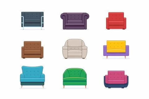 Armchairs set Stock Illustration