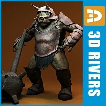 Armed cave troll by 3DRivers 3D Model